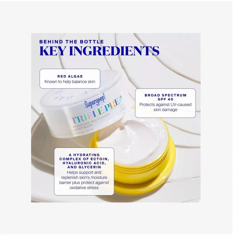 Supergoop! Triple Prep Weightless Multitasking Moisturizer SPF 40 - brand new